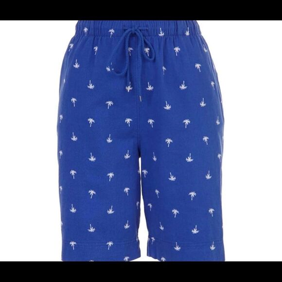 CORAL BAY Women's Small Palm Tree Drawstring Shorts - Picture 2 of 5